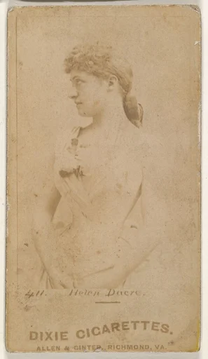 Card 411, Helen Dacre, from the Actors and Actresses series (N45, Type 1) for Virginia Brights Cigarettes
