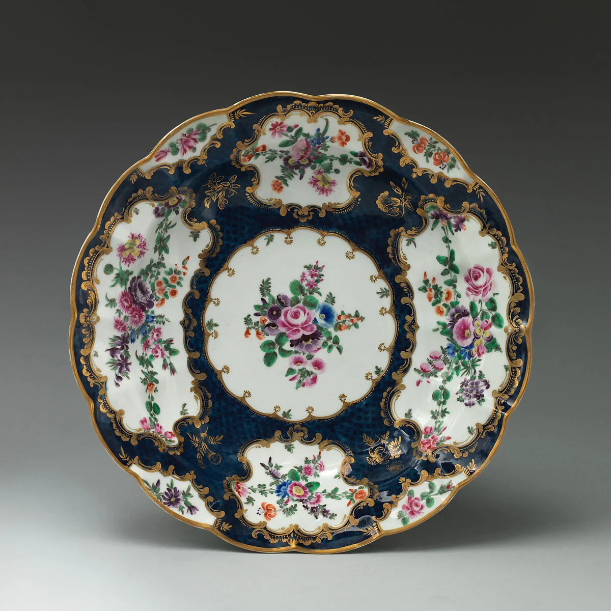 Dish (one of a pair) — Worcester factory