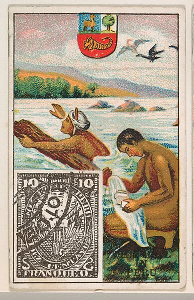 The Mail in Peru, bakery card from the Stamps and Mail Carriers of All Nations series (D73), issued by the Rochester Baking Company — Rochester Baking Company