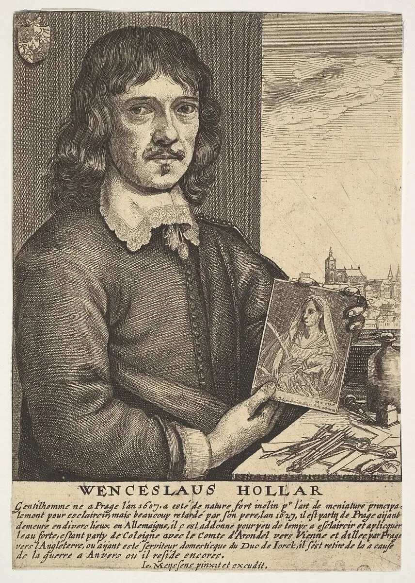 Self-Portrait (from "Image de divers hommes: The true effigies of the most eminent Painters," 1649) — Johannes Meyssens|Wenceslaus Hollar|Wenceslaus Hollar