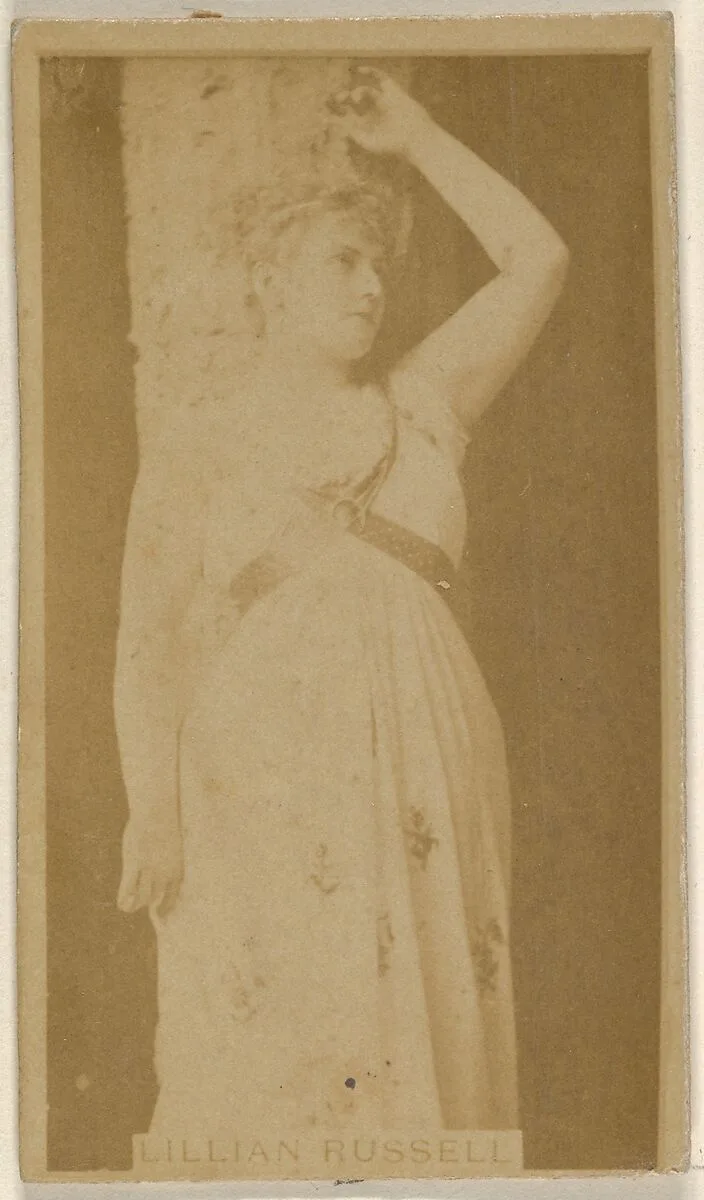 Lillian Russell, from the Actors and Actresses series (N45, Type 8) for Virginia Brights Cigarettes — Allen & Ginter