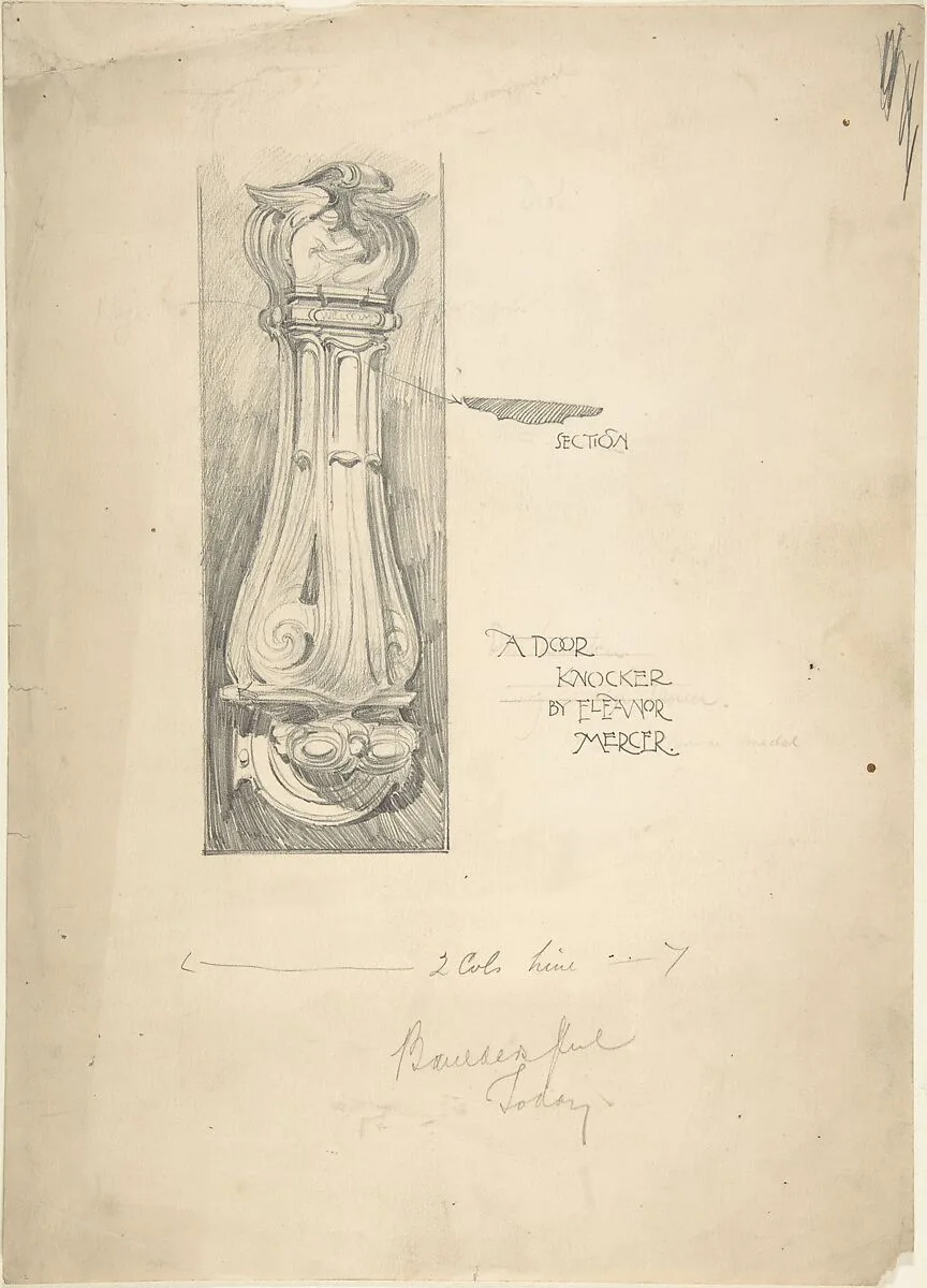 Design for Door Knocker, for "The Builder's Journal" — Eleanor Mercer