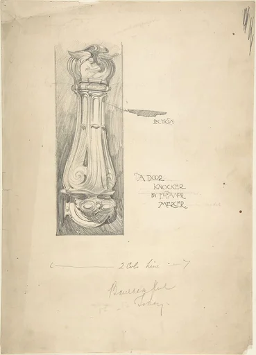 Design for Door Knocker, for "The Builder's Journal"