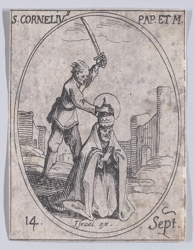 S. Corneille, pape et martyr (St. Cornelius, Pope and Martyr), September 14th, from "Les Images De Tous Les Saincts et Saintes de L'Année" (Images of All of the Saints and Religious Events of the Year)