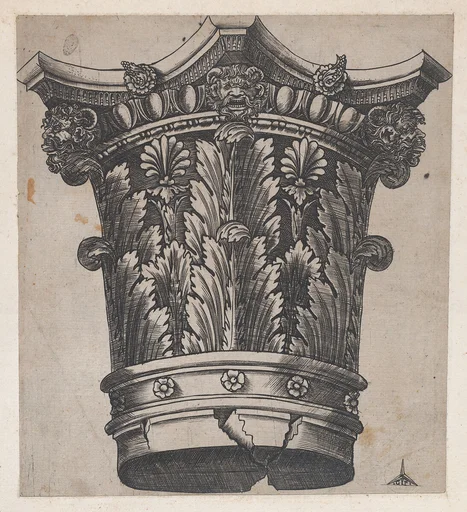 Speculum Romanae Magnificentiae: Capital with heads and masks