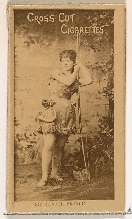 Card Number 227, Jennie Prince, from the Actors and Actresses series (N145-2) issued by Duke Sons & Co. to promote Cross Cut Cigarettes — W. Duke, Sons & Co.
