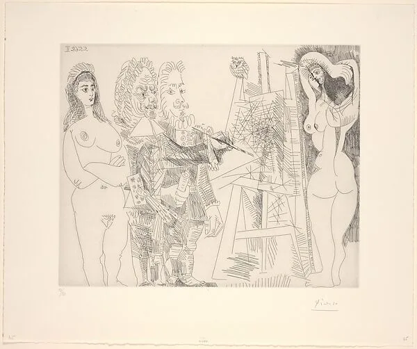 The Studio with an Owl and an Offical Envoy, from 347 Suite — Pablo Picasso|Aldo and Piero Crommelynck|Galerie Louise Leiris