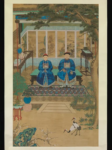清 佚名 夫婦像 軸|Portrait of husband and wife