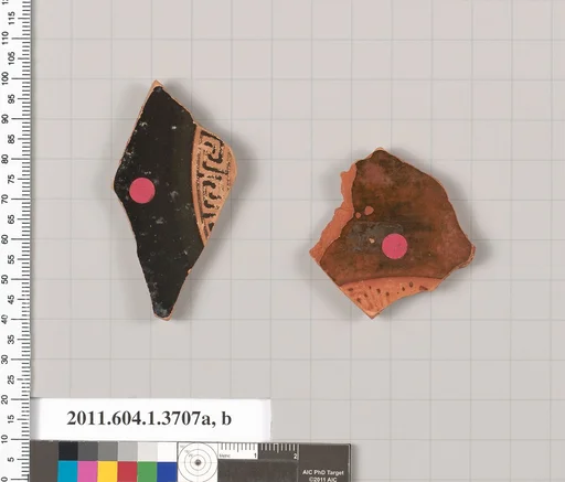 Terracotta fragments of kylikes (drinking cups)