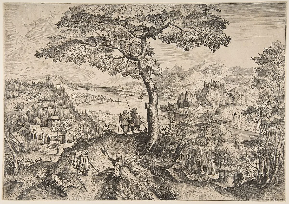 Soldiers at Rest (Milites Requiescentes) from The Large Landscapes — Pieter Bruegel the Elder|Johannes van Doetecum I|Lucas van Doetecum|Hieronymus Cock