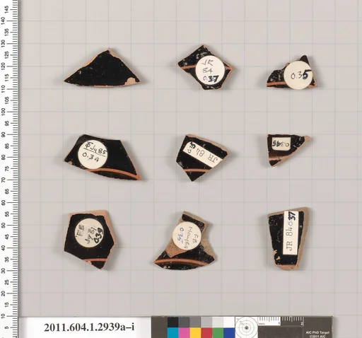 Terracotta fragments of kylikes (drinking cups)