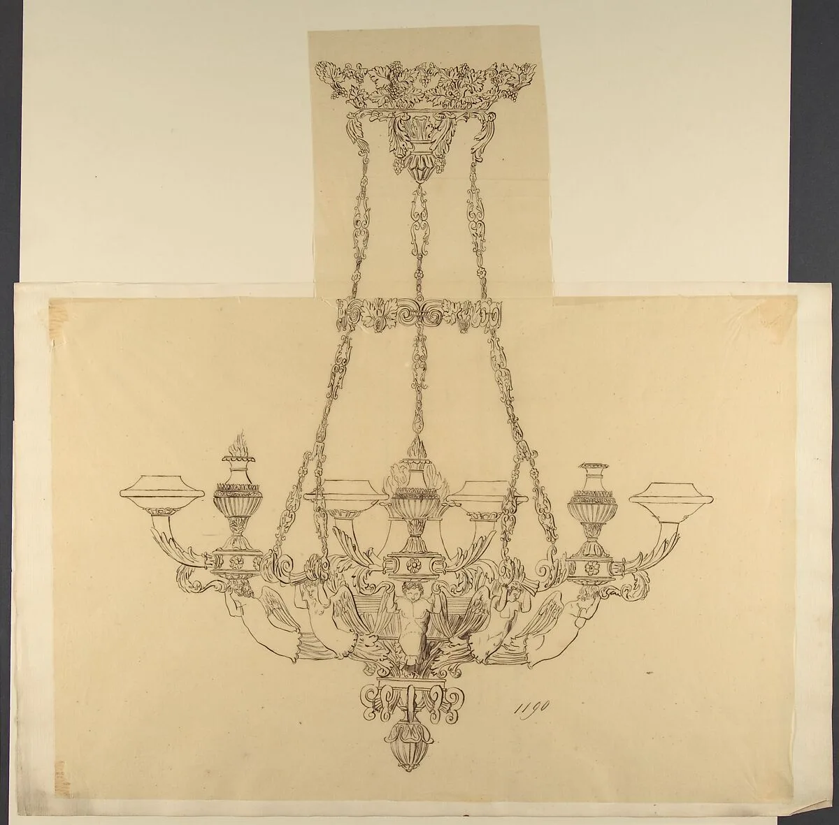 Design for a Chandelier — Anonymous, French, 19th century