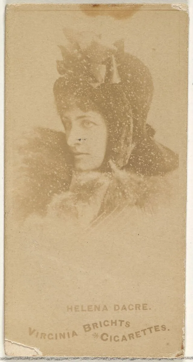 Helena Dacre, from the Actors and Actresses series (N45, Type 1) for Virginia Brights Cigarettes — Allen & Ginter