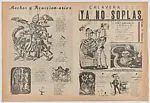 Broadside comprising four pages printed on both sides entitled 'Calavera ... ya no soplas' — Raúl Anguiano|Taller de Gráfica Popular|Luis Arenal|Pablo Esteban O'Higgins