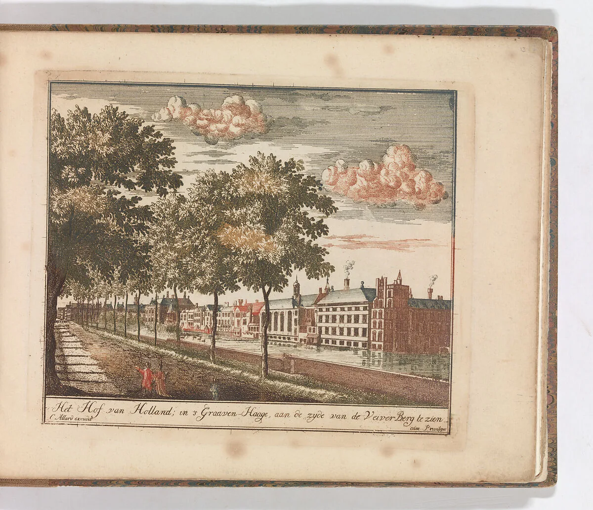 'Het Hof van Holland; in 's Graven-Hage, aan de zyde van de Veiver Berg te zien'', in: Tooneel Der Voornaamste Nederlands Huizen, En Lust Hoven, Naar T Leven Afgebeeld — Carel Allard