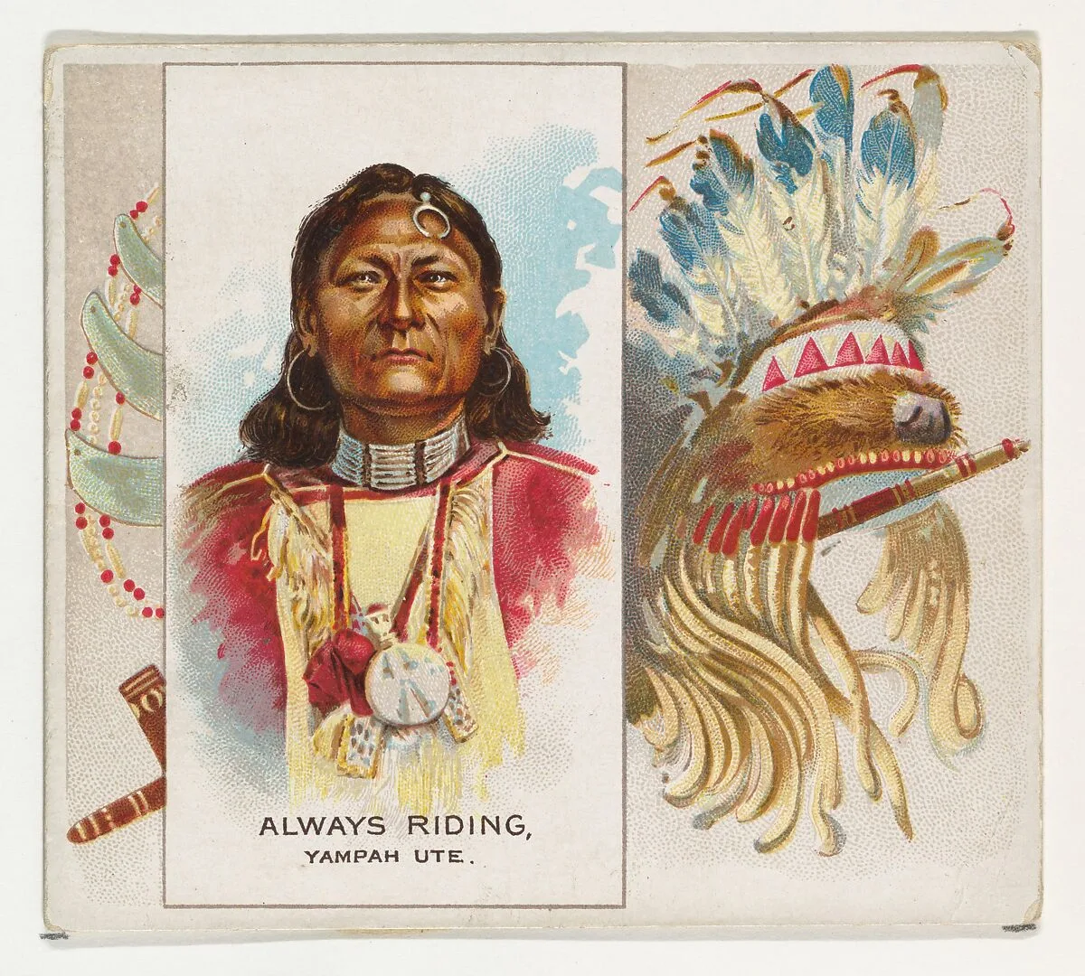 Always Riding, Yampah Ute, from the American Indian Chiefs series (N36) for Allen & Ginter Cigarettes — Allen & Ginter