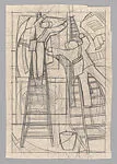 Sticking Up Posters (preparatory drawing) — Lill Tschudi