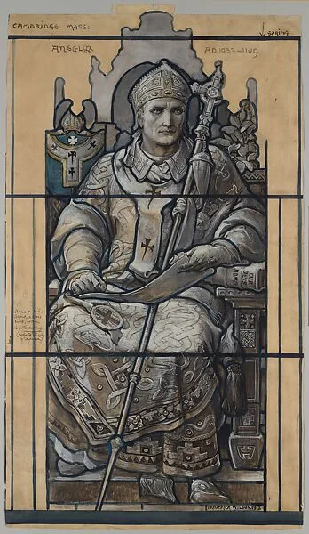 Cartoon for window, Saint Anselm, St. John's Chapel Episcopal Divinity School, Cambridge, Massachusetts — Louis C. Tiffany|Tiffany Studios|Frederick Wilson