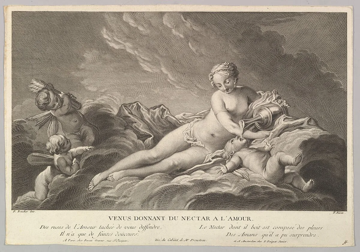 Venus Giving Nectar to Cupid — Pierre François Basan|François Boucher|Pierre Fouquet the Younger