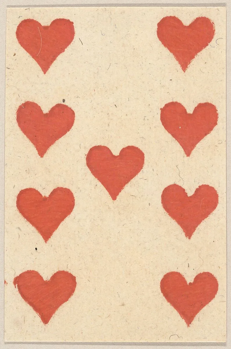 Nine of Hearts, from a Set of Piquet Cards — Claude Fayolle