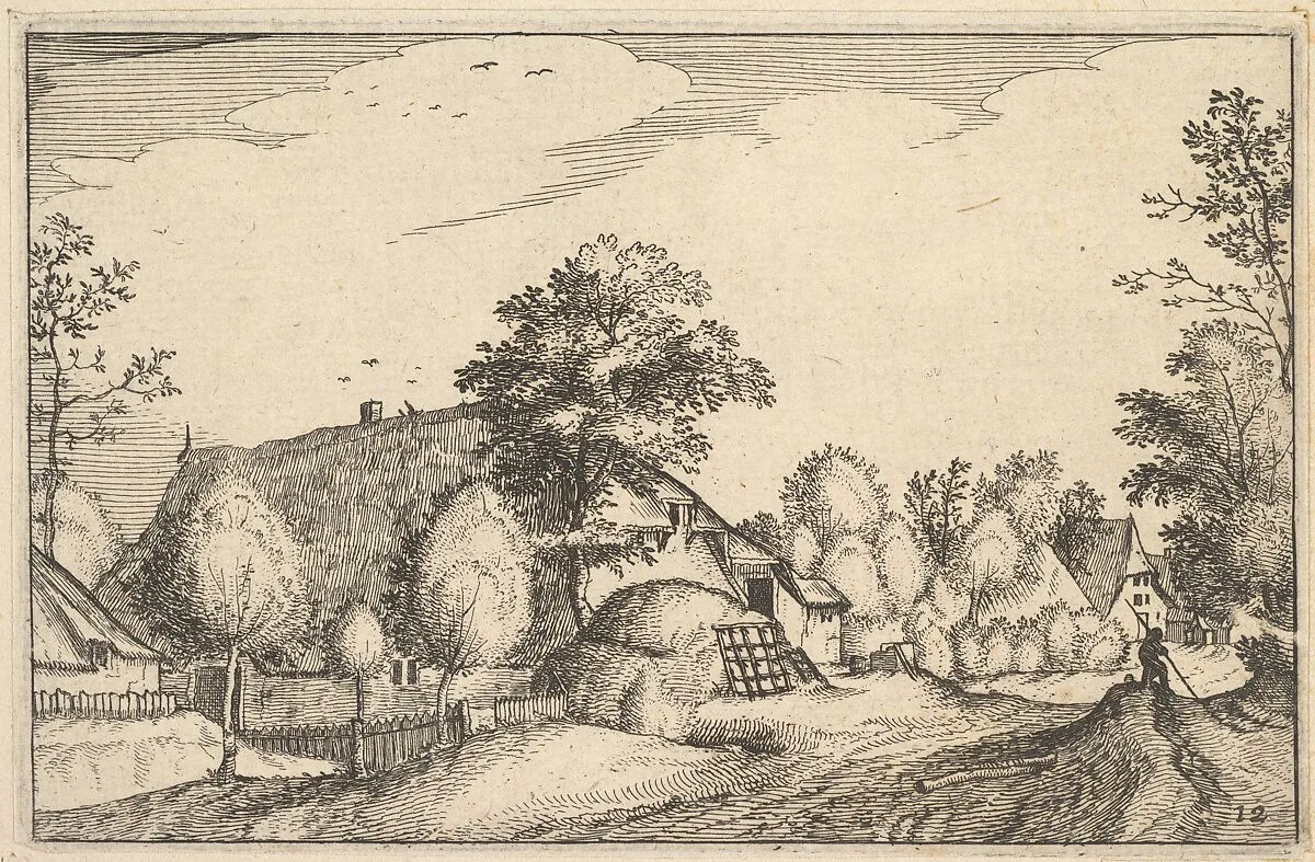 Village Road, plate 12 from "Regiunculae et Villae Aliquot Ducatus Brabantiae" — Claes Jansz. Visscher|Claes Jansz. Visscher|The Master of the Small Landscapes