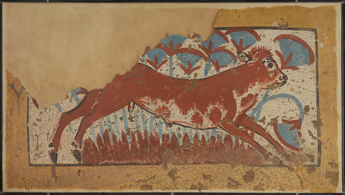 Calf in a Papyrus Marsh, Palace of Amenhotep III — Norman de Garis Davies