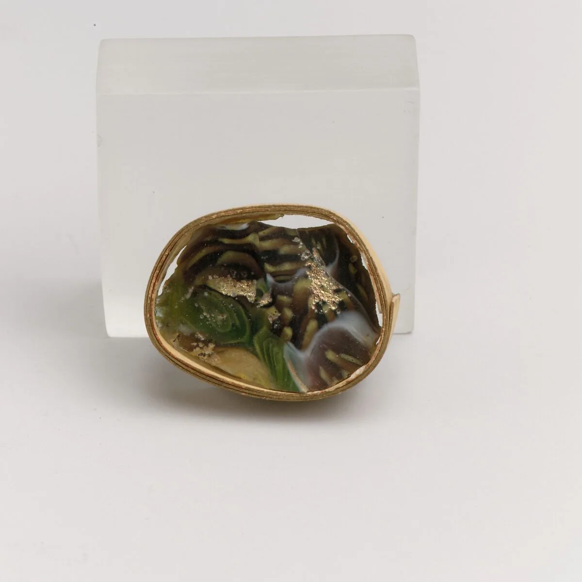 Glass mosaic carinated bowl fragment — Unknown