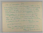 Documents concerning Parade: [Notes by Cocteau addressed to Satie, "Pour le numéro du Prestidigitateur chinois"]