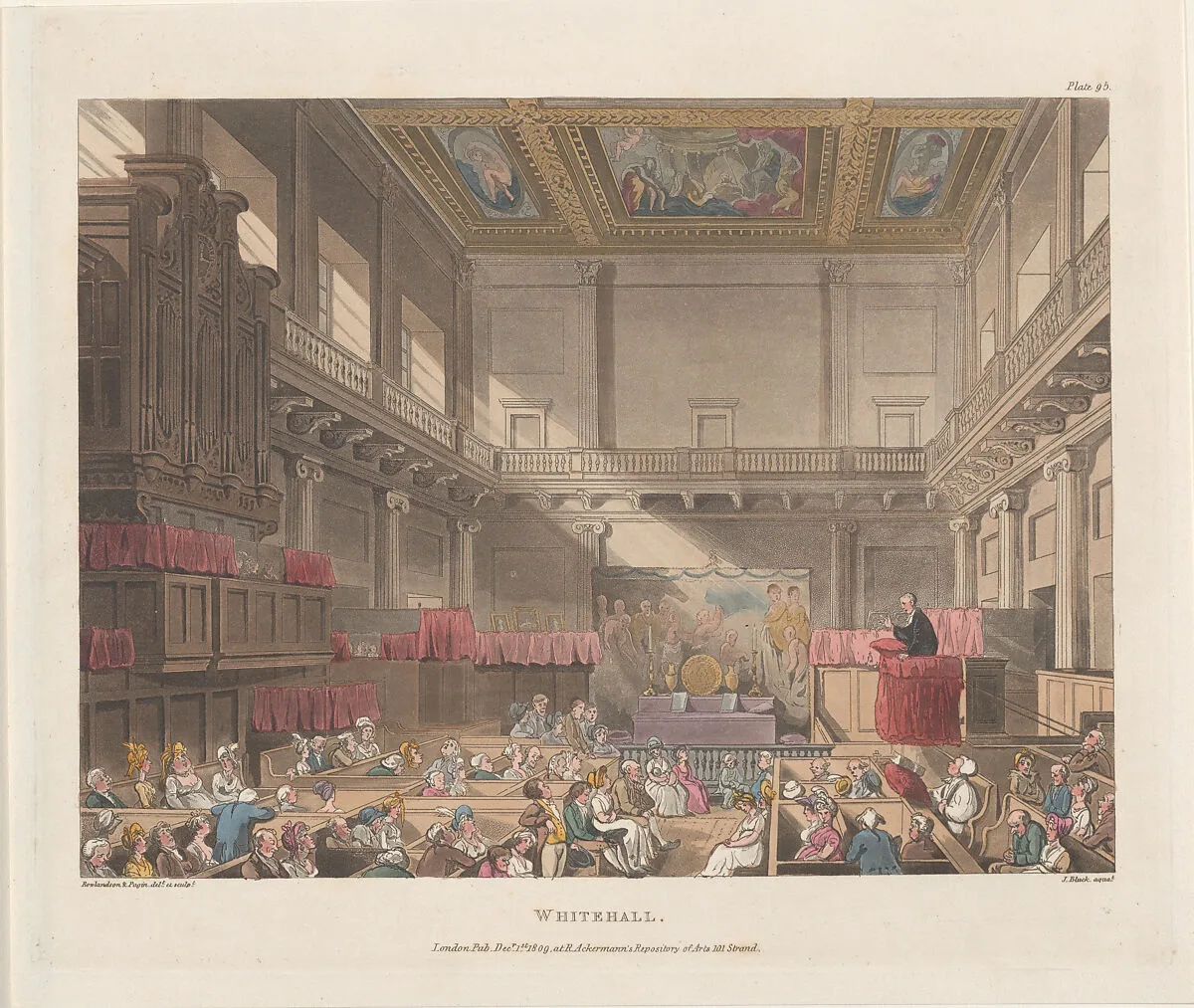 Whitehall — Rudolph Ackermann, London|John Bluck|Auguste Charles Pugin|Thomas Rowlandson