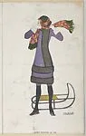 Woman with Sled — Mela Koehler|Wiener Werkstätte