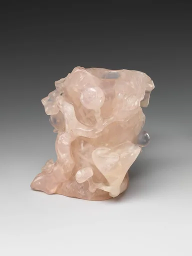 清 粉晶石榴花插|Flower holder with pomegranate