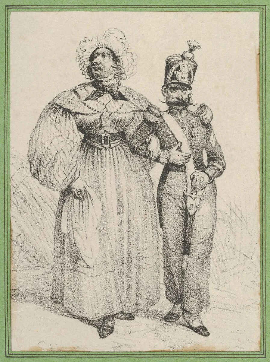 Soldier with a woman on his arm — Victor Adam