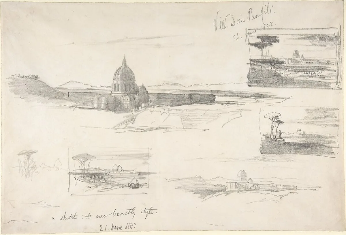 View of St. Peter's, Rome — Edward Lear