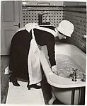 Parlourmaid Preparing a Bath Before Dinner
