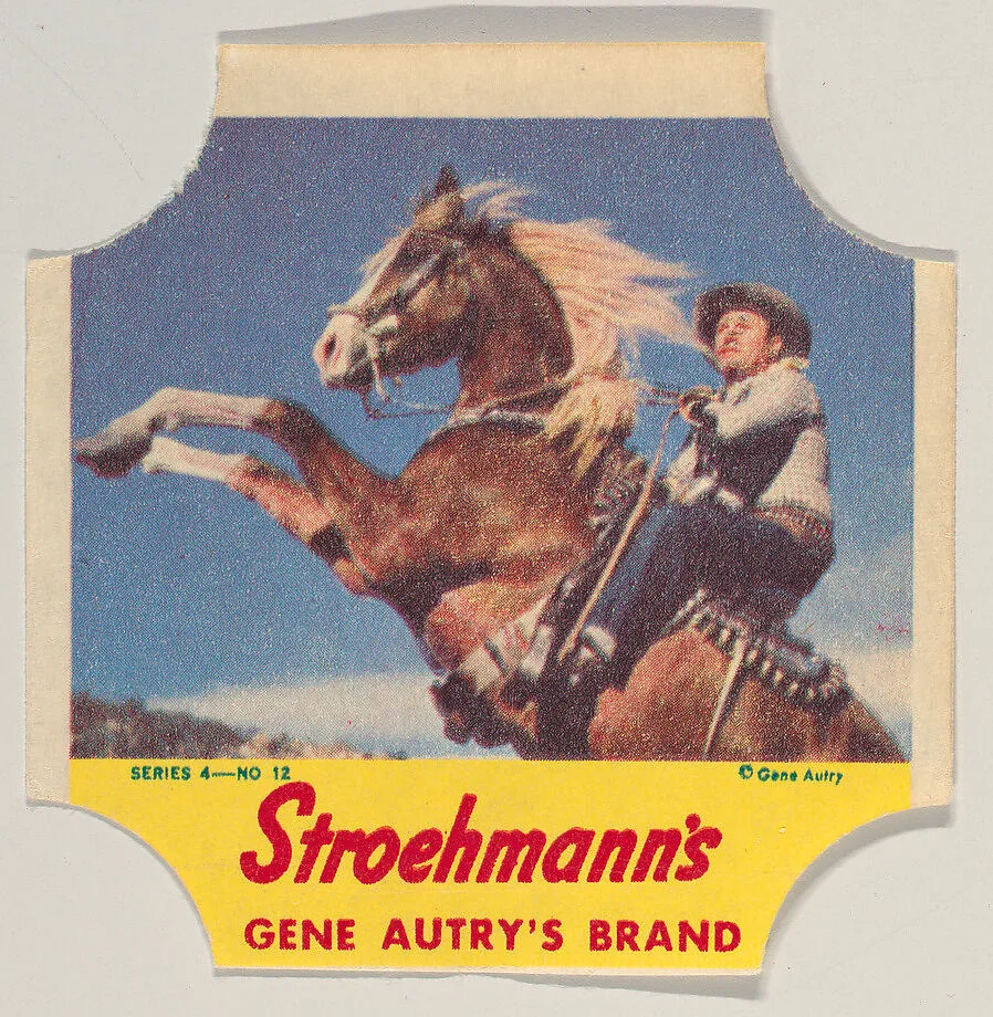 Gene Autry's Brand, Series 4, No. 12, from the Gene Autry's Brand bread end labels series (D290-7) issued by Stroehmann Bread Company — Stroehmann Bread Company