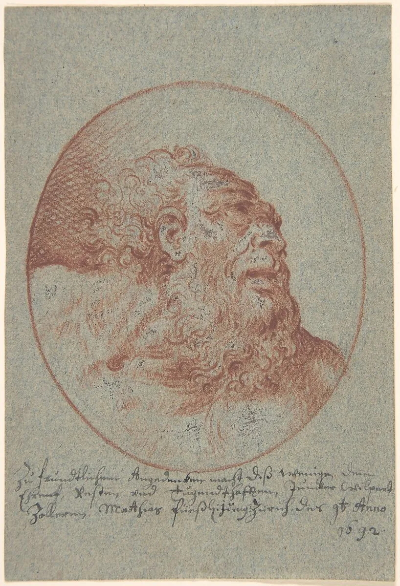 Head of a Bearded Man Looking Right — Mathais Füssli the Youngest