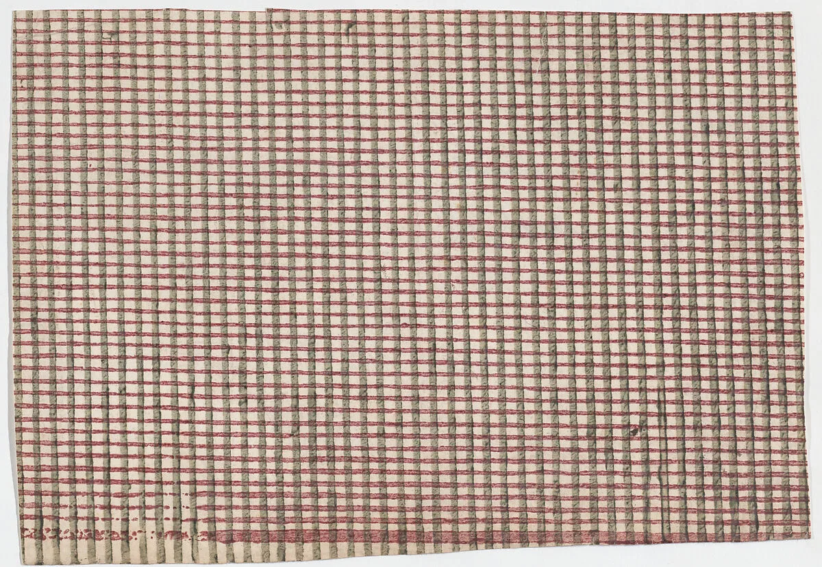 Sheet with overall crisscross pattern — Anonymous