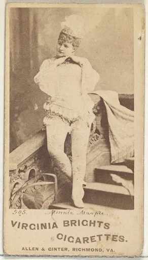 Card 505, Minnie Marple, from the Actors and Actresses series (N45, Type 1) for Virginia Brights Cigarettes
