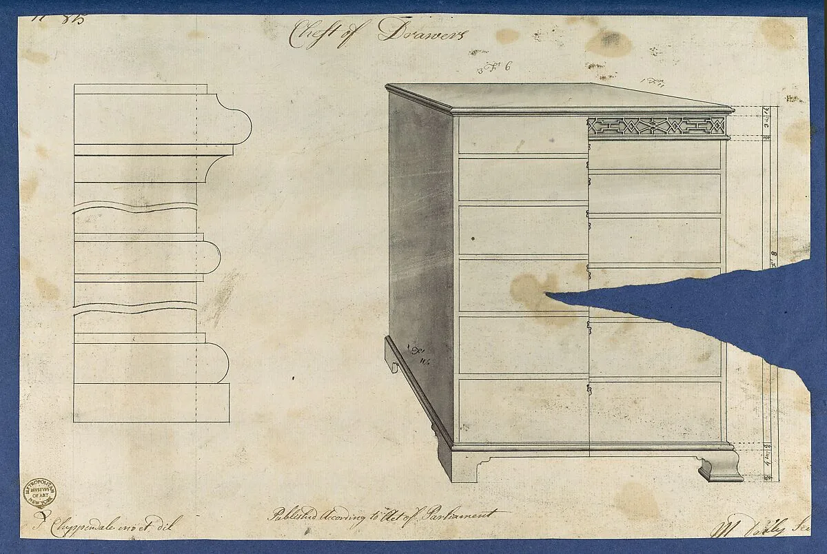 Chest of Drawers, from Chippendale Drawings, Vol. II — Thomas Chippendale