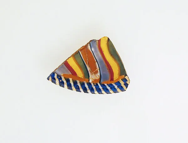 Glass striped mosaic lens-shaped dish fragment — Unknown