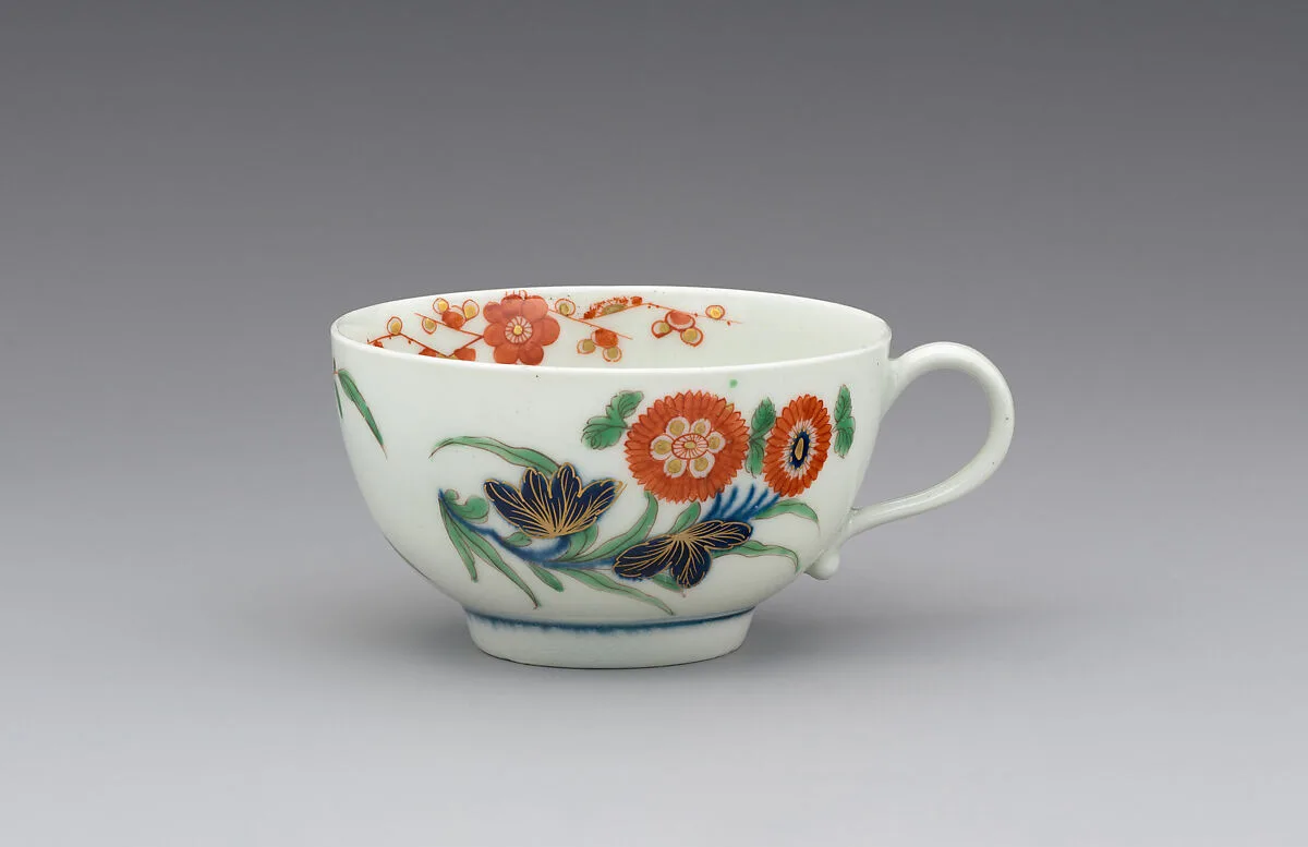 Cup and saucer (part of a service) — Worcester factory