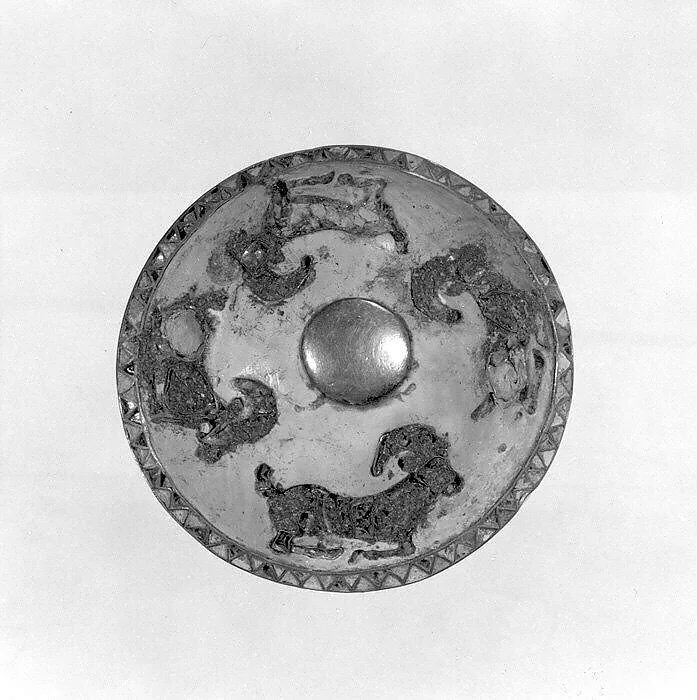 Roundel with horned animals — Unknown