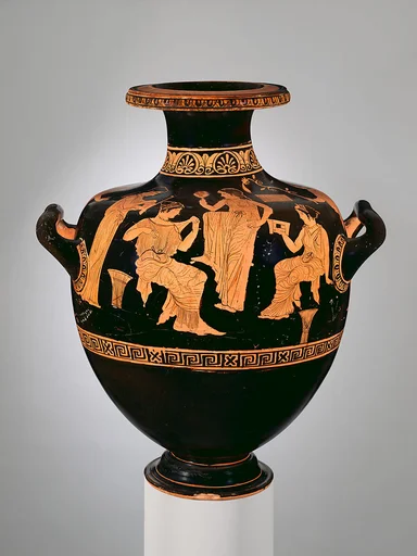 Terracotta hydria: kalpis (water jar)