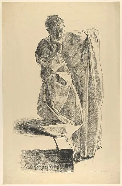 Study of Young Man in a Robe, Standing — John Singer Sargent