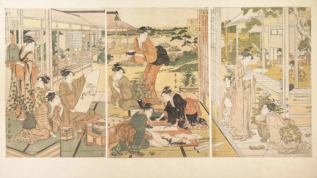 喜多川歌麿画 琴棋書画|The Four Accomplishments (Kinkishoga) — Kitagawa Utamaro