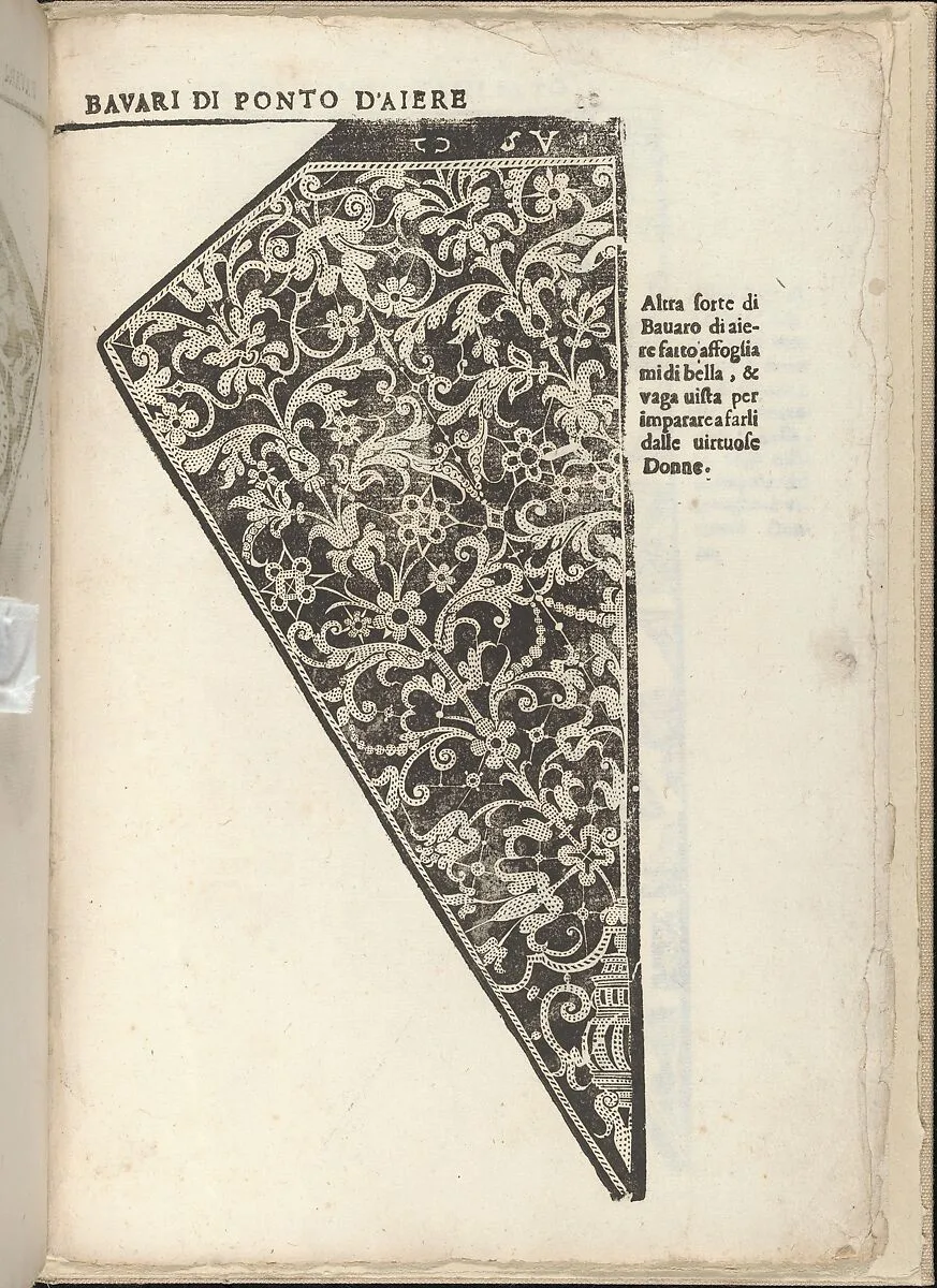 Ornamento nobile...Fatta da Lucretia Romana (Libro V of the Corona), page 14 (recto) — Alessandro de' Vecchi|Cesare Vecellio