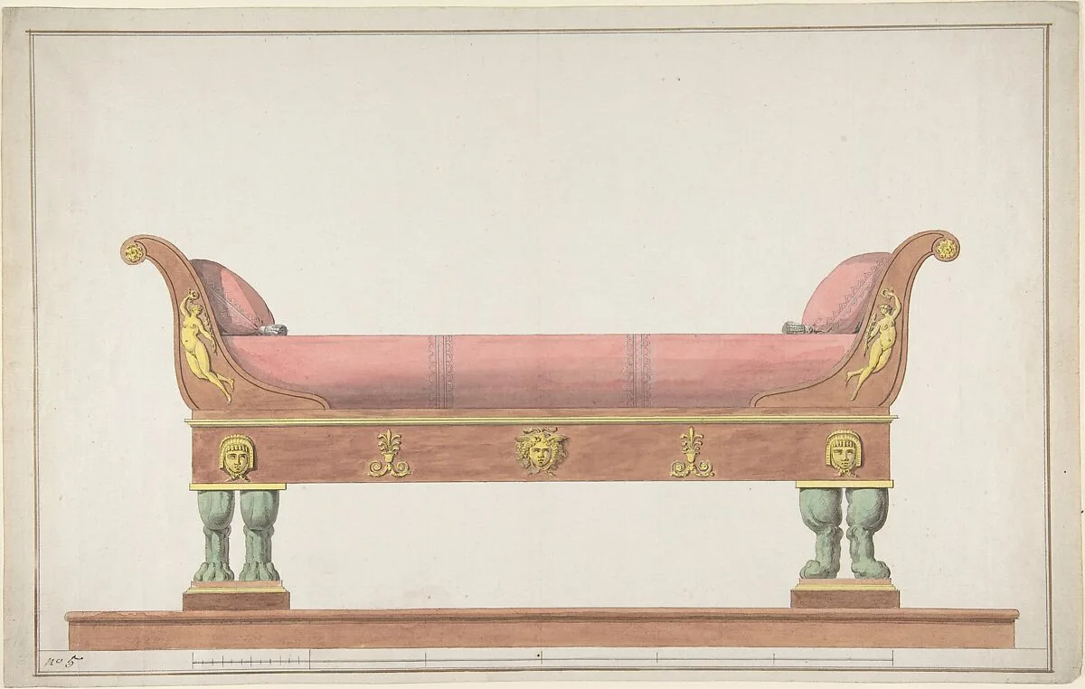 Design for an Empire Daybed — Anonymous, French, 19th century|Anonymous, Italian, 19th century