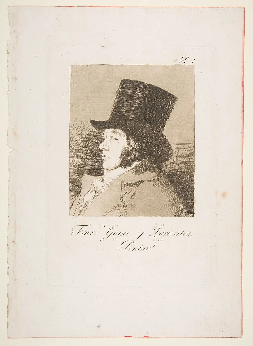 Plate 1 from "Los Caprichos": Self-portrait — Goya (Francisco de Goya y Lucientes)|Goya (Francisco de Goya y Lucientes)