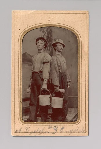 [Two Painters with Brushes and Buckets]