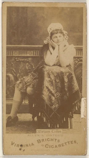 Miriam Coles, from the Actors and Actresses series (N45, Type 1) for Virginia Brights Cigarettes